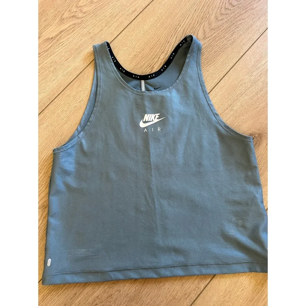 Nike Air Women's Grey Mesh Cropped‎ Tank Top Size XS